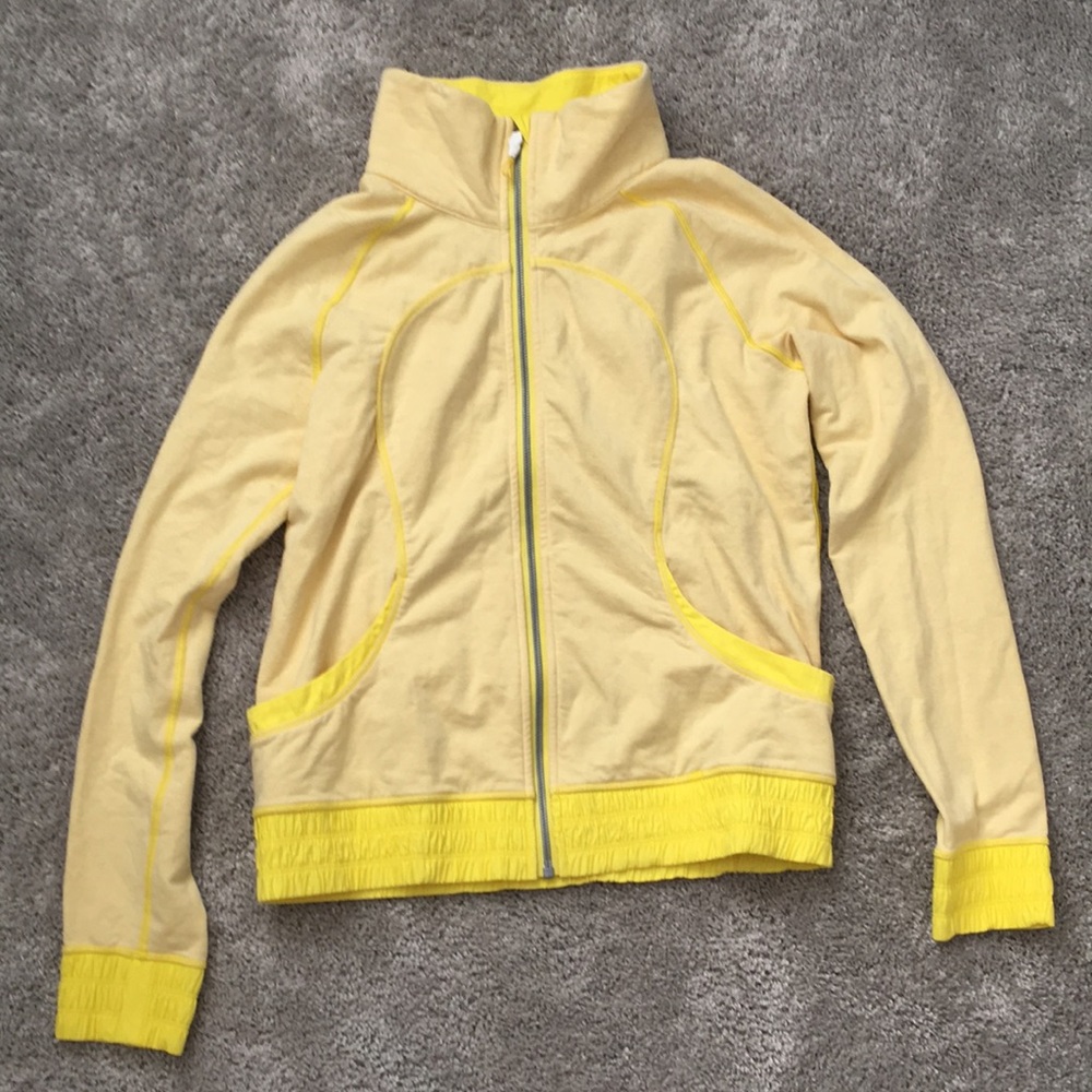 Lululemon full zip yellow jacket.